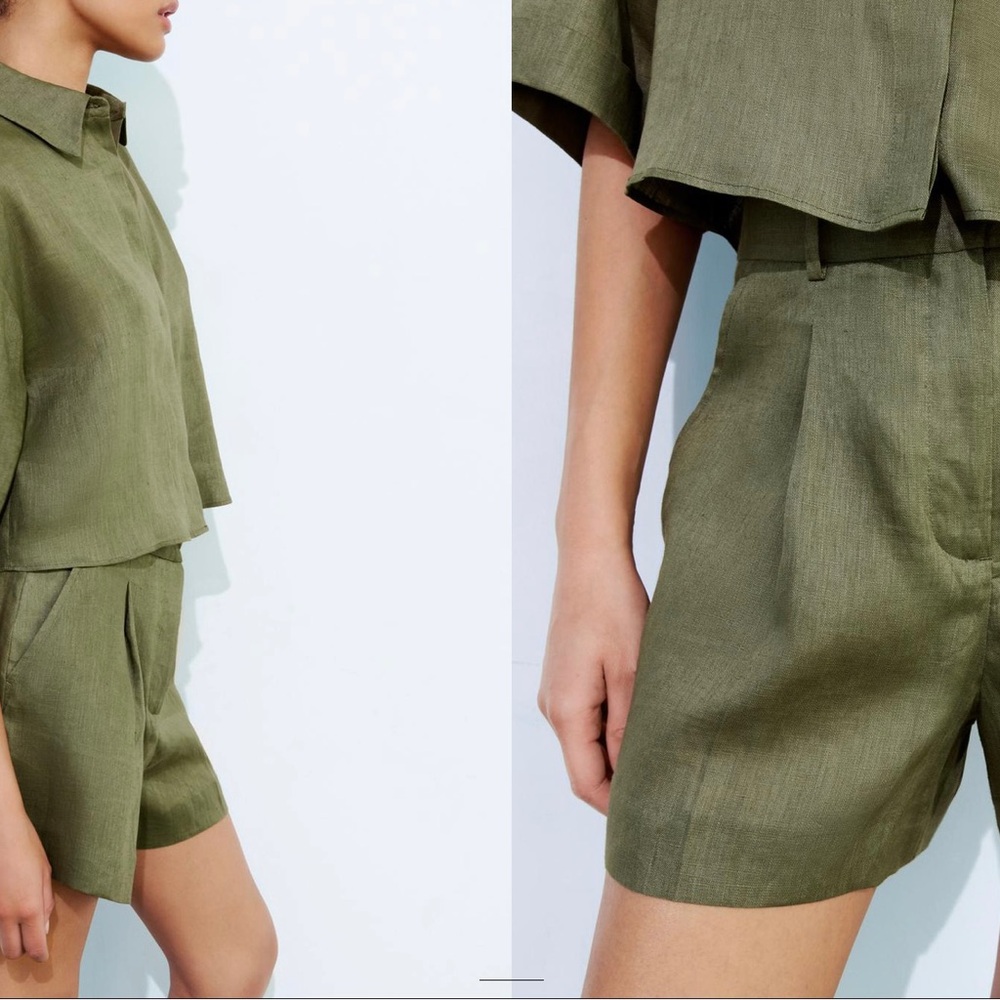 COPY - ZARA LINEN BLEND SHORTS NWT tried on after took off tag. Cannot return. …